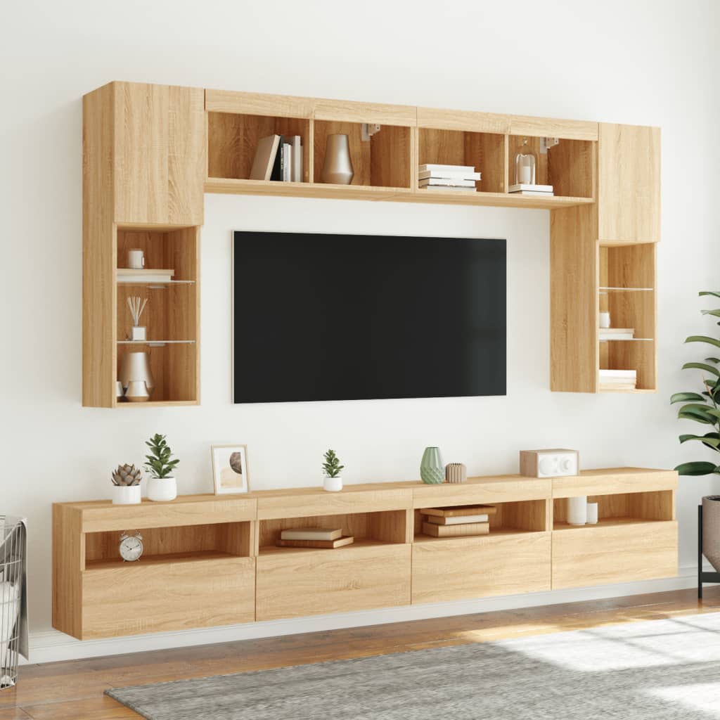 Zidni TV ormarići LED 2 kom boja hrasta sonome 60x30x40 cm