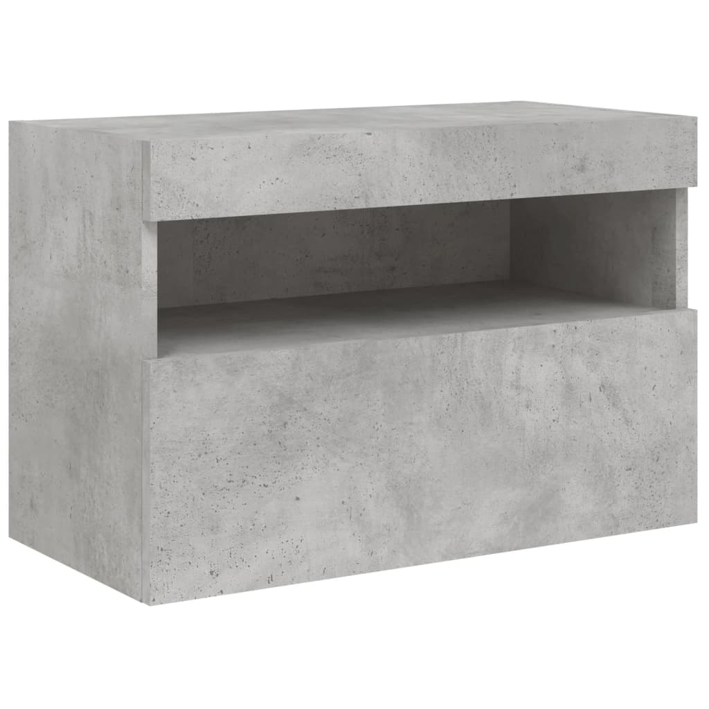TV ormarić s LED svjetlima siva boja betona 60x30x40 cm