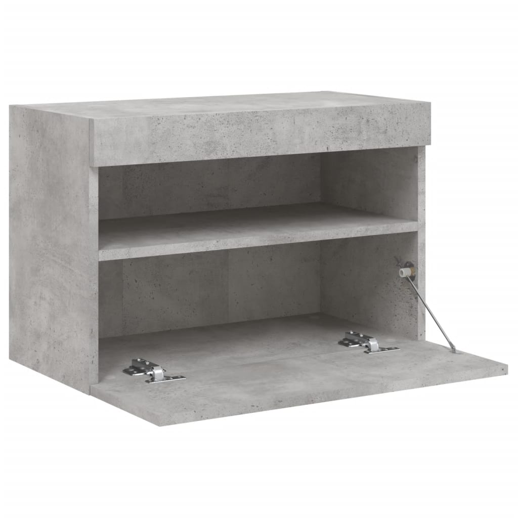 TV ormarić s LED svjetlima siva boja betona 60x30x40 cm