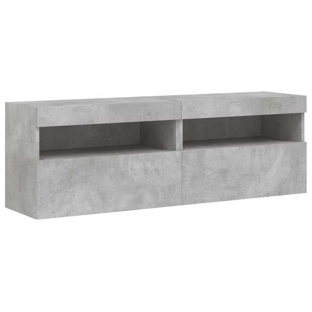 Zidni TV ormarići LED 2 kom boja betona 60x30x40 cm