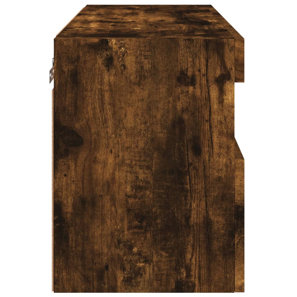 Zidni TV ormarić s LED svjetlima boja hrasta 60x30x40 cm