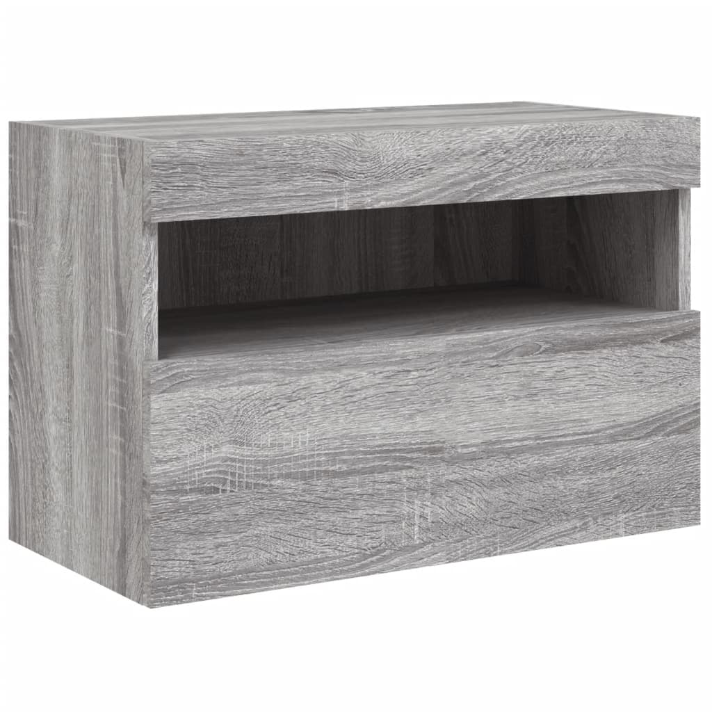 Zidni TV ormarić s LED svjetlima boja hrasta 60x30x40 cm