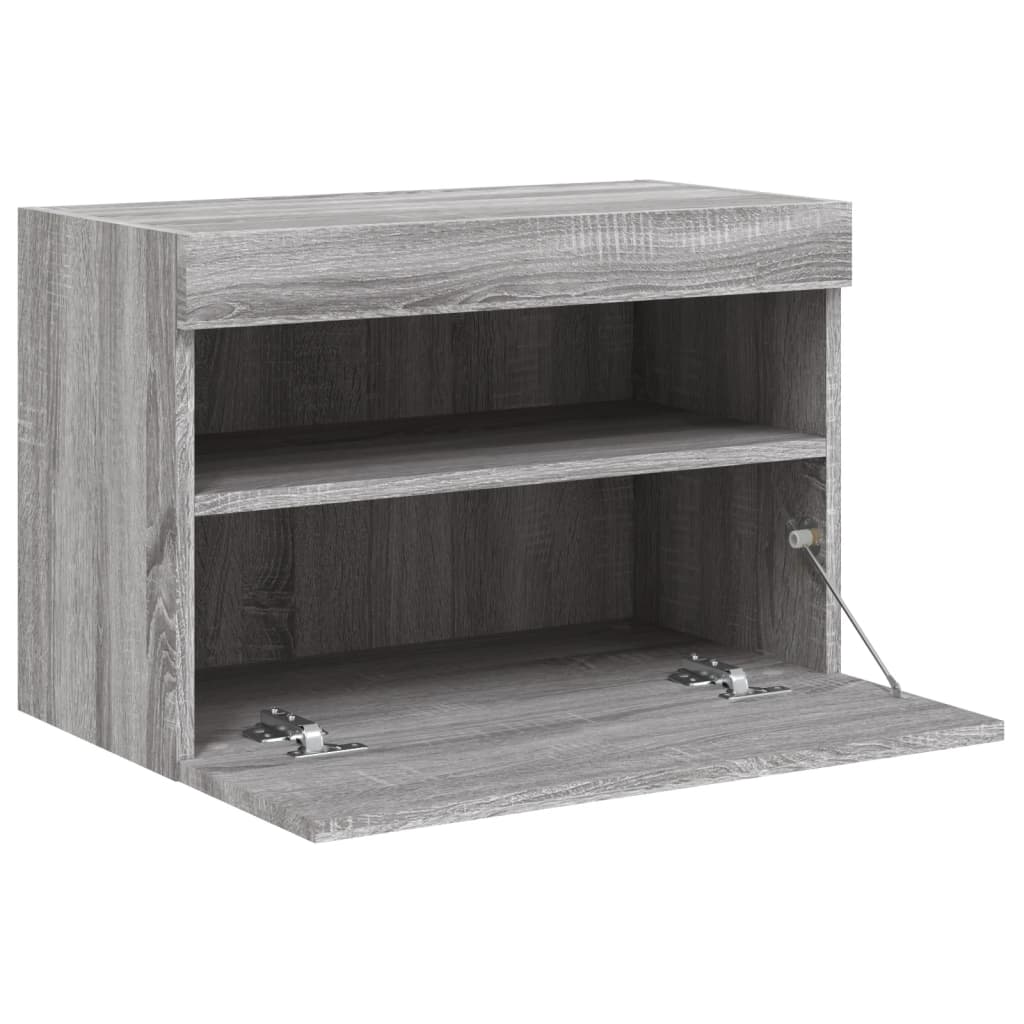 Zidni TV ormarić s LED svjetlima boja hrasta 60x30x40 cm