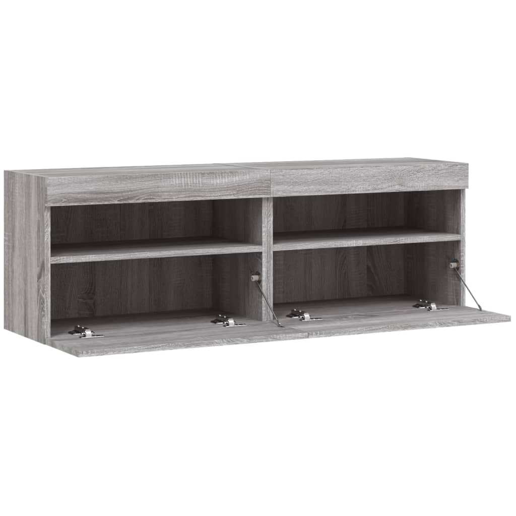 Zidni TV ormarići LED 2 kom siva boja hrasta 60x30x40 cm