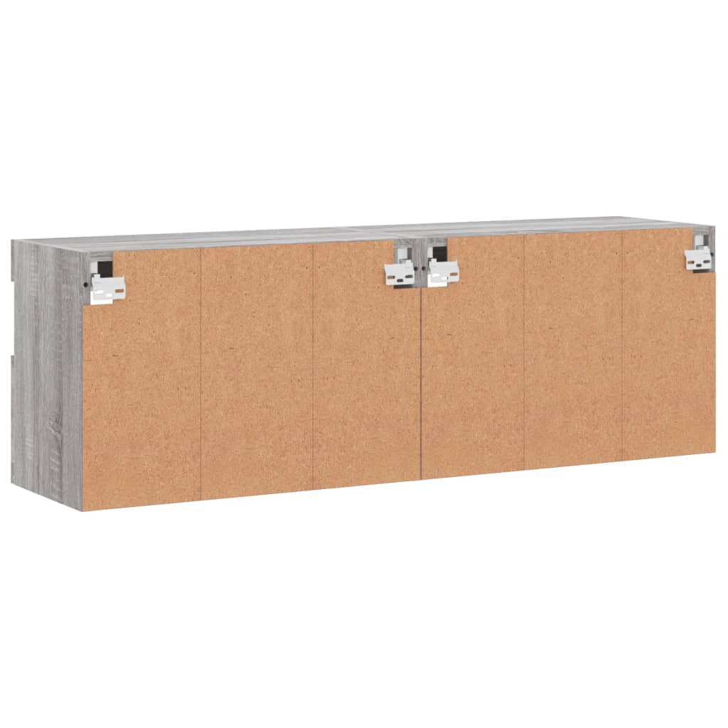 Zidni TV ormarići LED 2 kom siva boja hrasta 60x30x40 cm