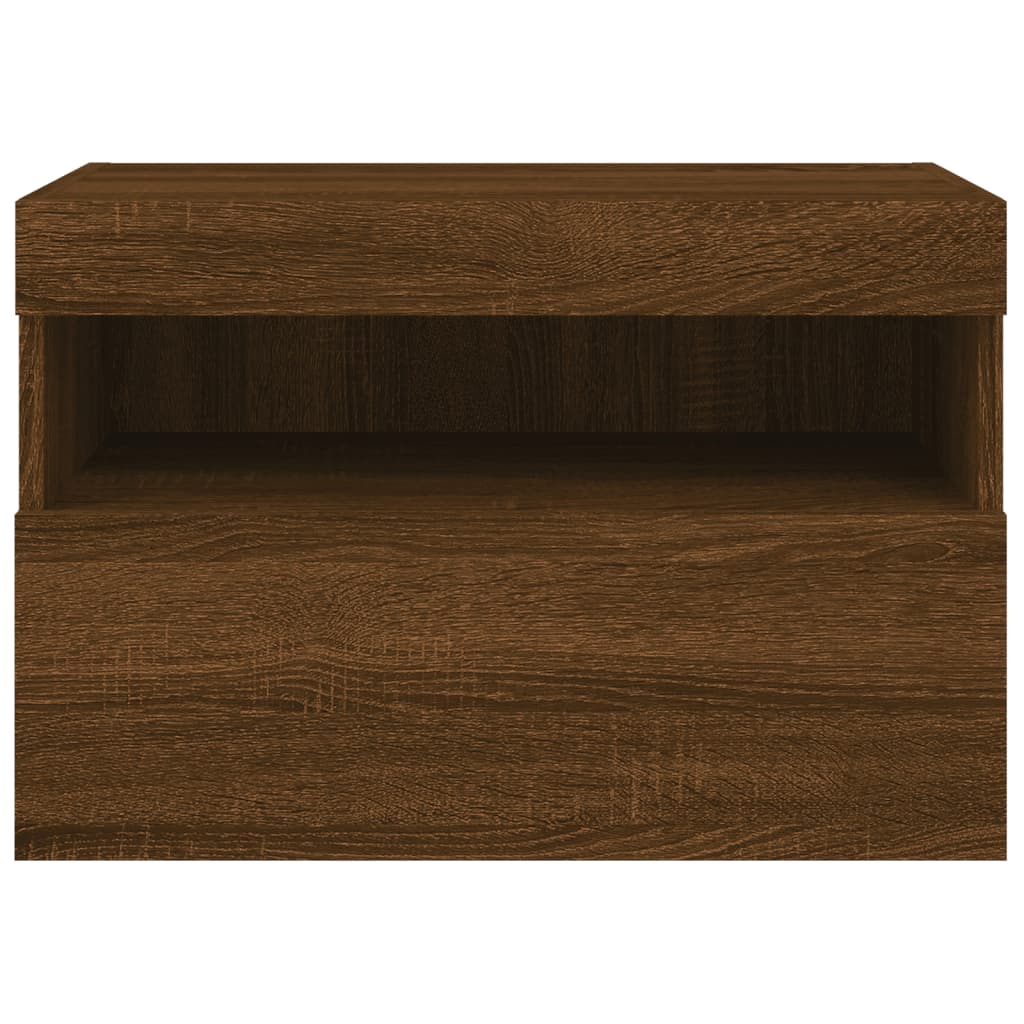 Zidni TV ormarić s LED svjetlima boja hrasta 60x30x40 cm