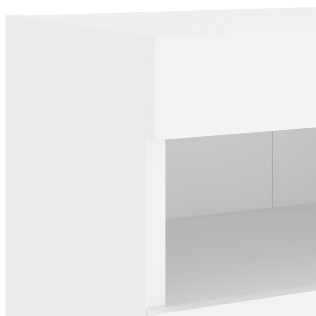 Zidni TV ormarić s LED svjetlima bijeli 80x30x40 cm
