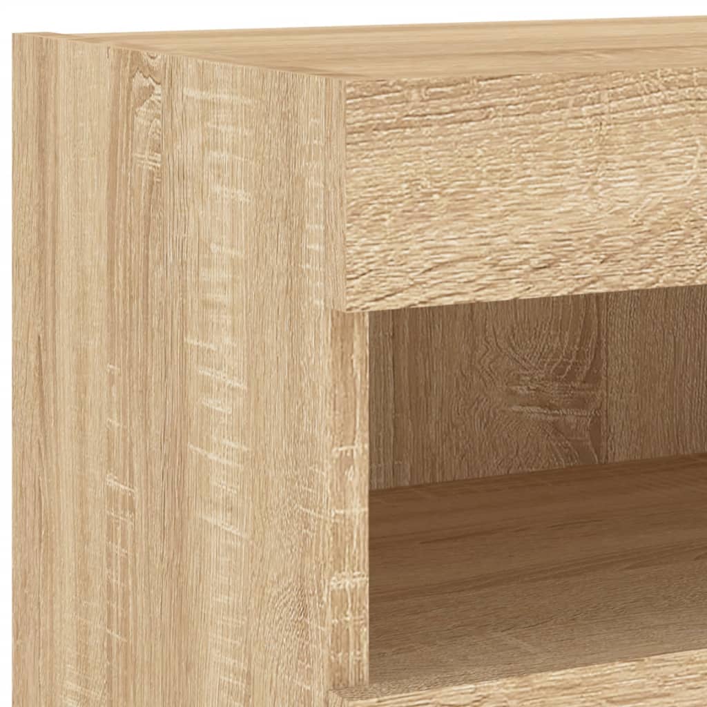 Zidni TV ormarić s LED svjetlima boja hrasta 80x30x40 cm