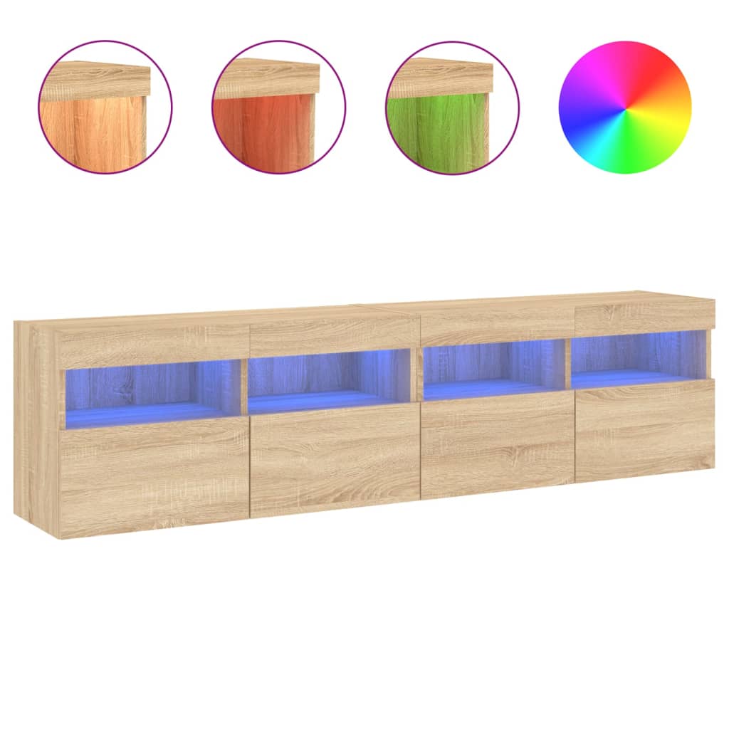 Zidni TV ormarići LED 2 kom boja hrasta sonome 80x30x40 cm