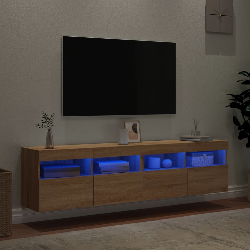 Zidni TV ormarići LED 2 kom boja hrasta sonome 80x30x40 cm