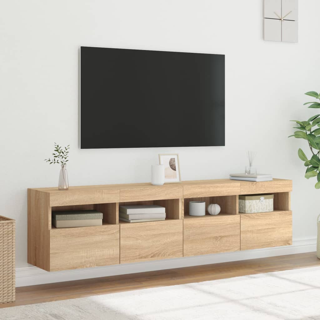 Zidni TV ormarići LED 2 kom boja hrasta sonome 80x30x40 cm