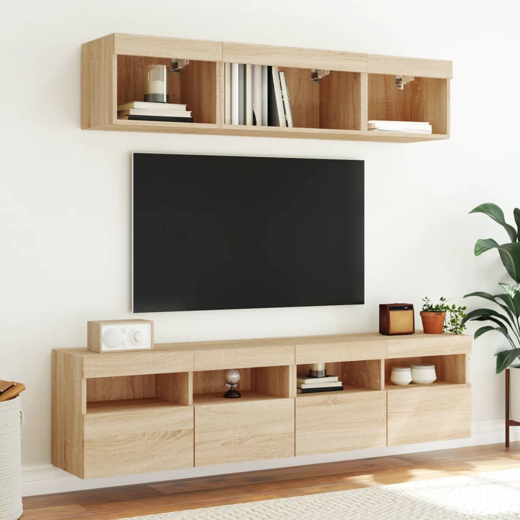 Zidni TV ormarići LED 2 kom boja hrasta sonome 80x30x40 cm
