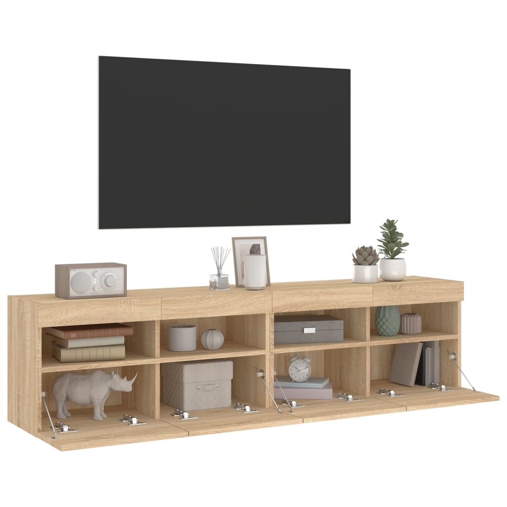 Zidni TV ormarići LED 2 kom boja hrasta sonome 80x30x40 cm