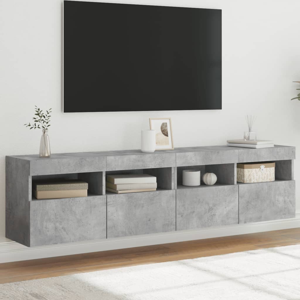 Zidni TV ormarići LED 2 kom boja betona 80x30x40 cm