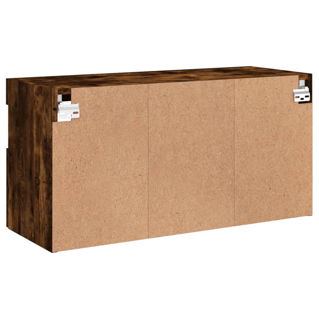 Zidni TV ormarić s LED svjetlima boja hrasta 80x30x40 cm