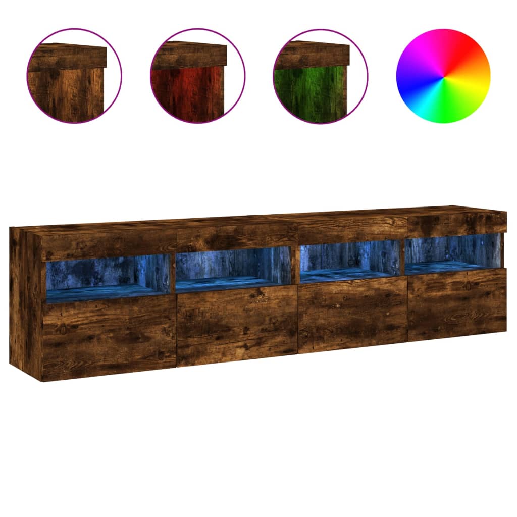 Zidni TV ormarići LED 2 kom boja hrasta 80x30x40 cm