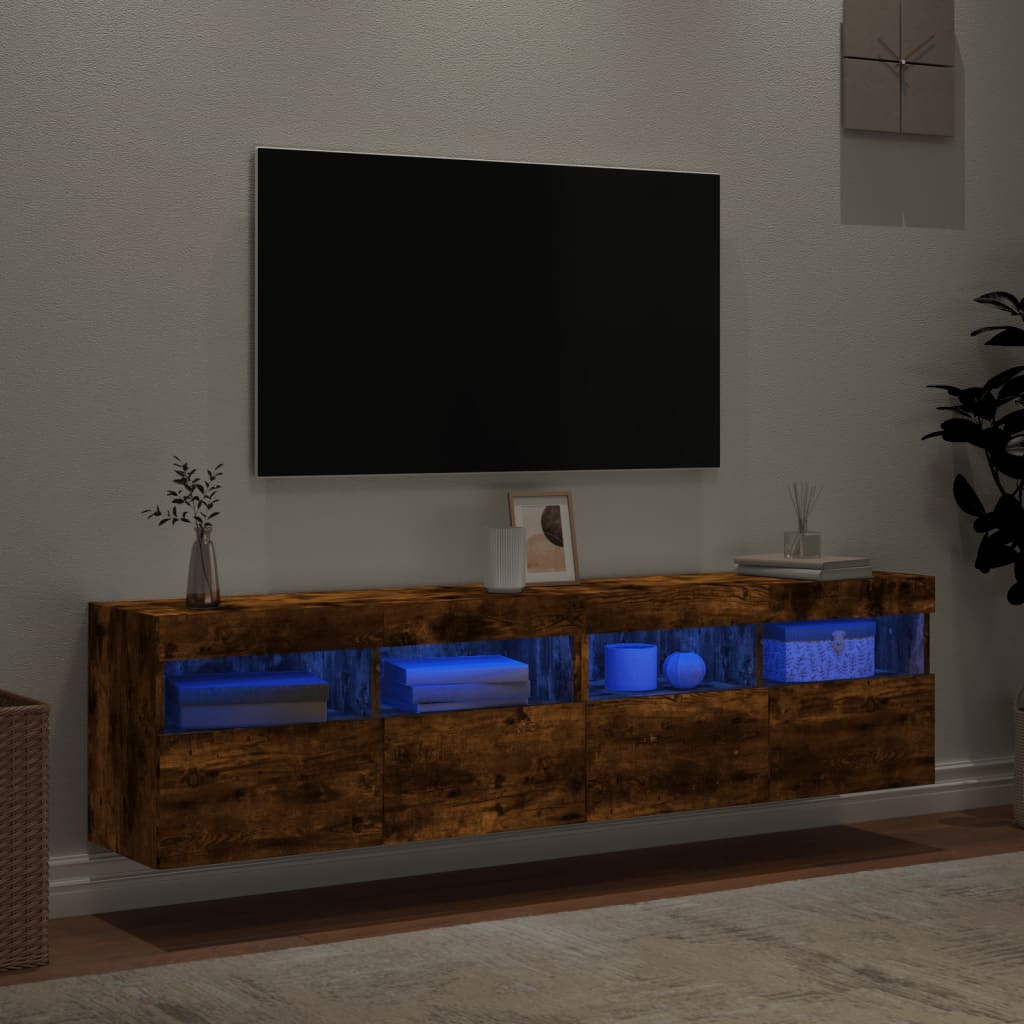 Zidni TV ormarići LED 2 kom boja hrasta 80x30x40 cm