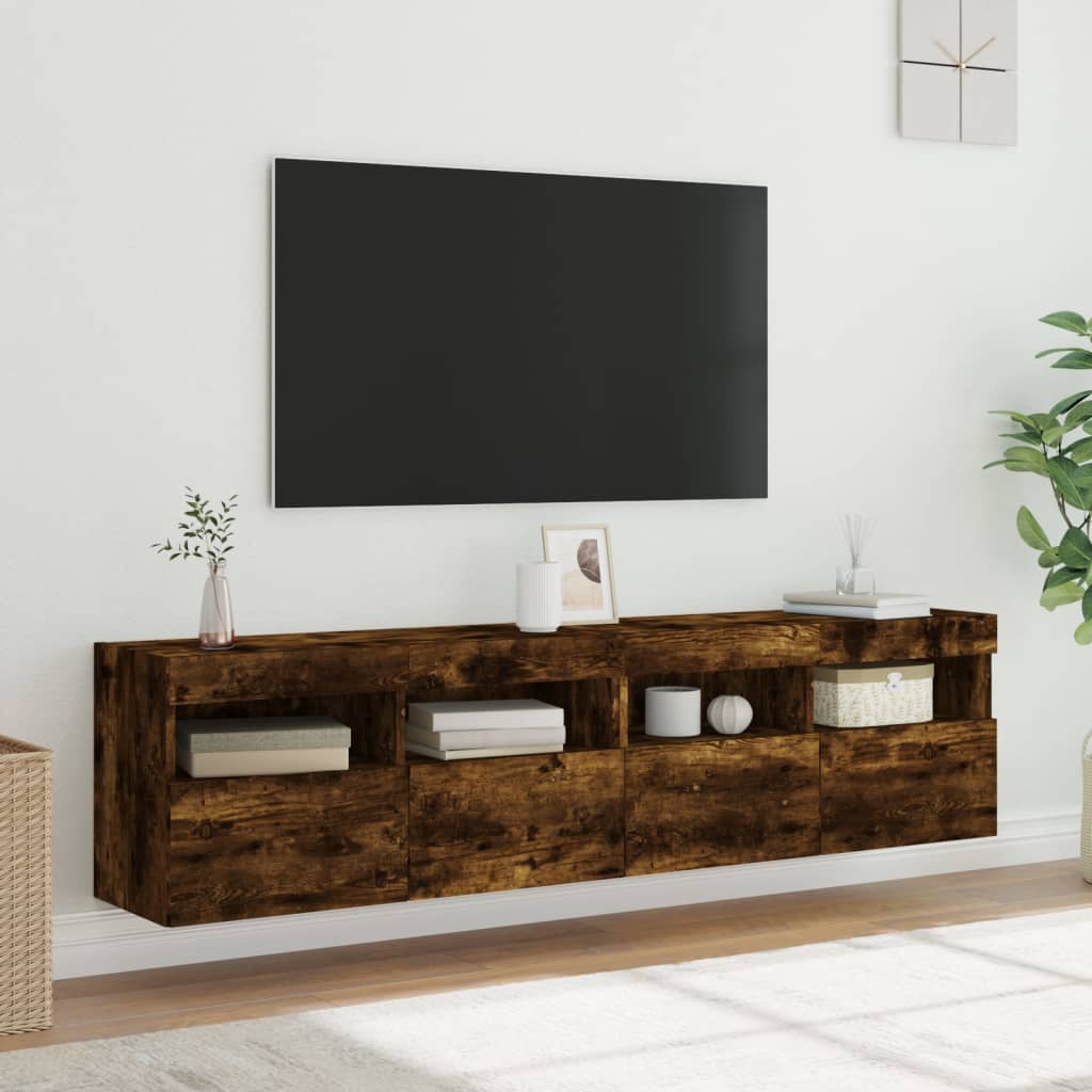 Zidni TV ormarići LED 2 kom boja hrasta 80x30x40 cm