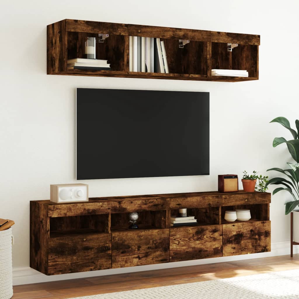 Zidni TV ormarići LED 2 kom boja hrasta 80x30x40 cm