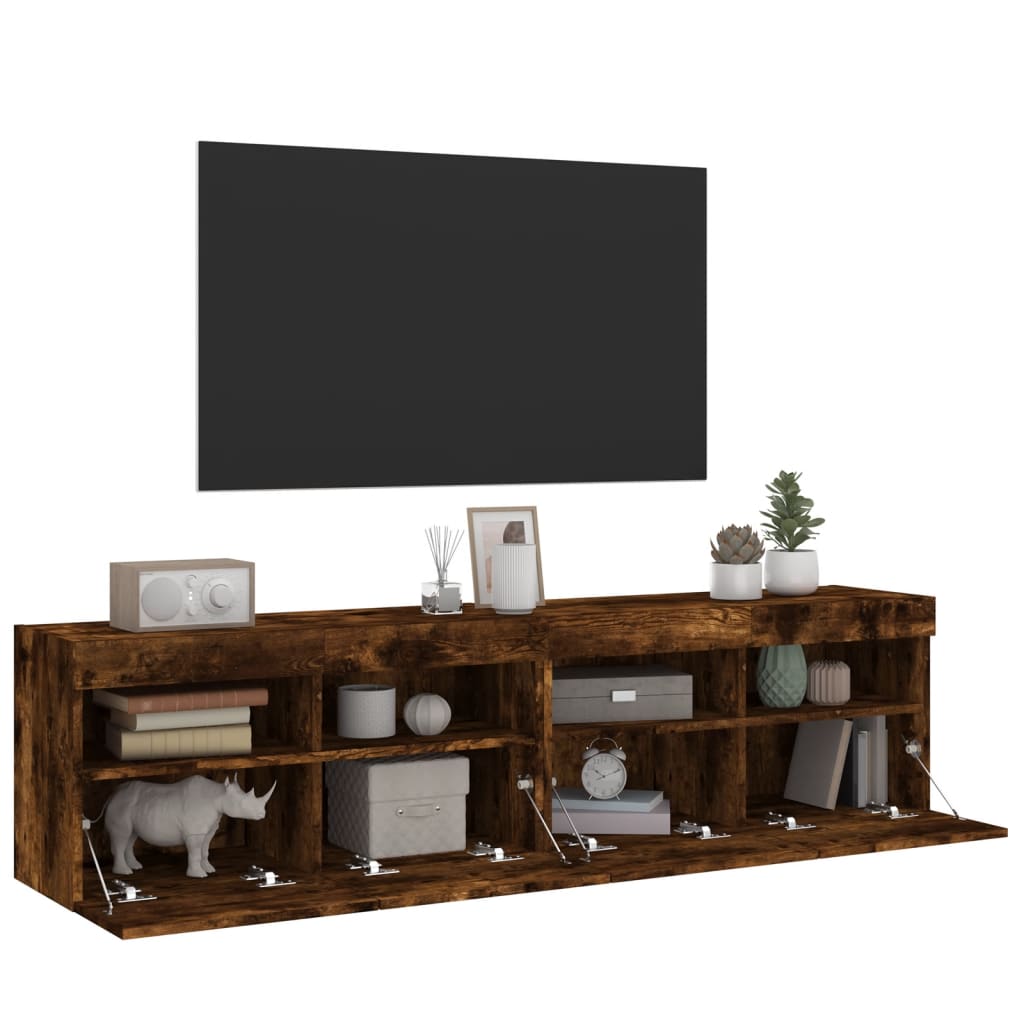 Zidni TV ormarići LED 2 kom boja hrasta 80x30x40 cm