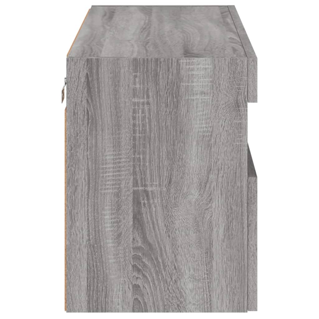 Zidni TV ormarić s LED svjetlima boja hrasta 80x30x40 cm