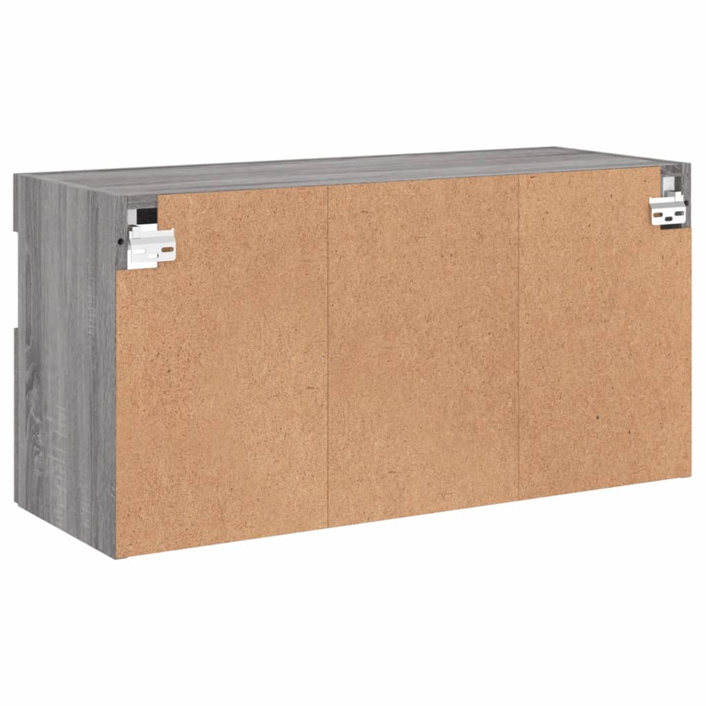 Zidni TV ormarić s LED svjetlima boja hrasta 80x30x40 cm