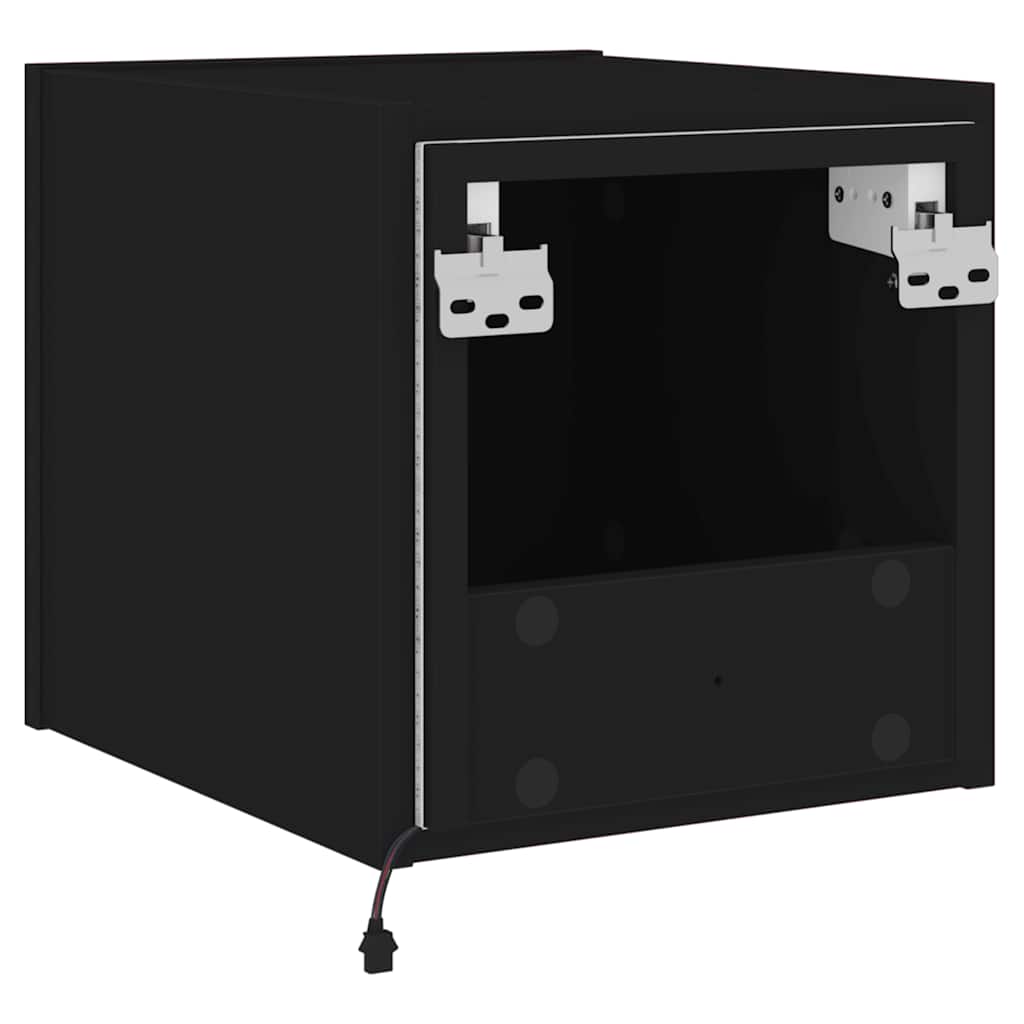 Zidni TV ormarići s LED svjetlima 2 kom crni 30,5 x 35 x 30 cm