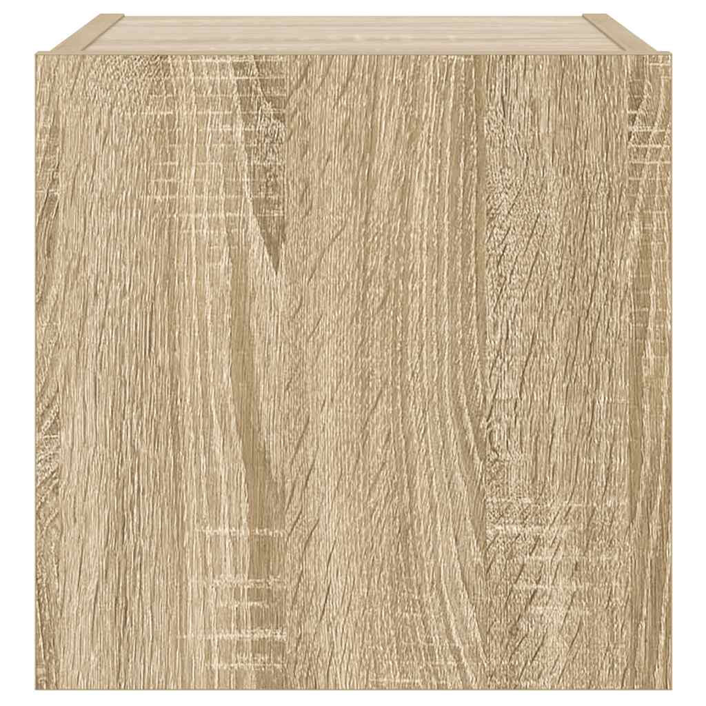Zidni TV ormarić s LED svjetlima boja hrasta 30,5 x 35 x 30 cm