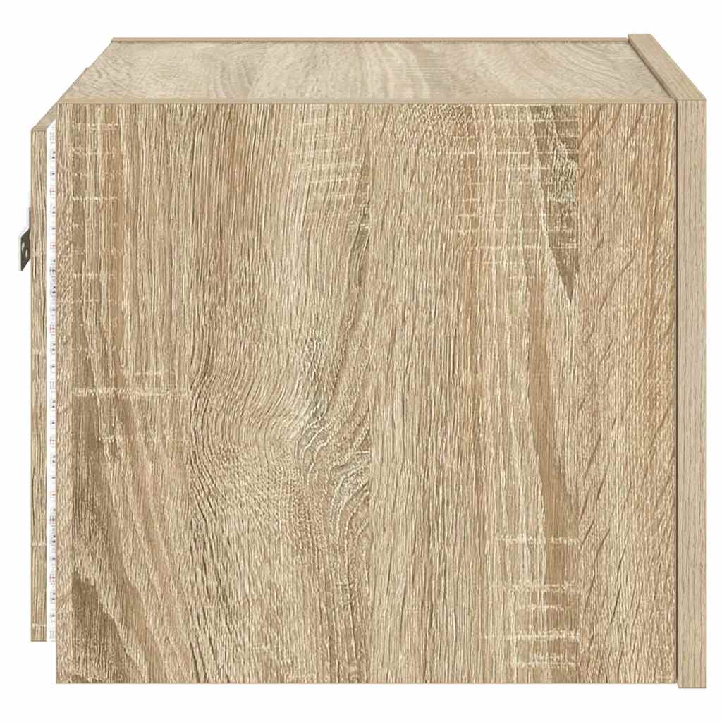 Zidni TV ormarić s LED svjetlima boja hrasta 30,5 x 35 x 30 cm