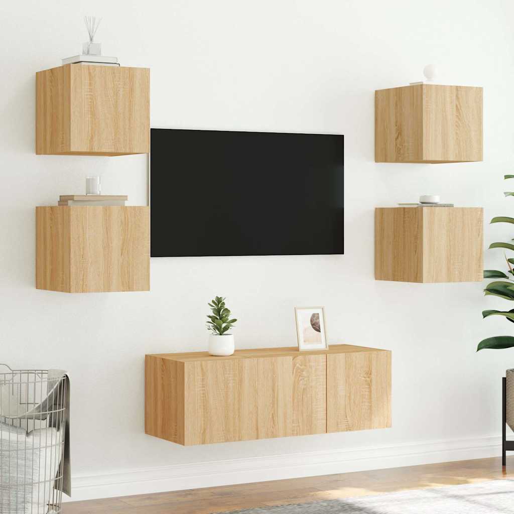Zidni TV ormarići LED 2 kom boja hrasta sonome 30,5x35x30 cm