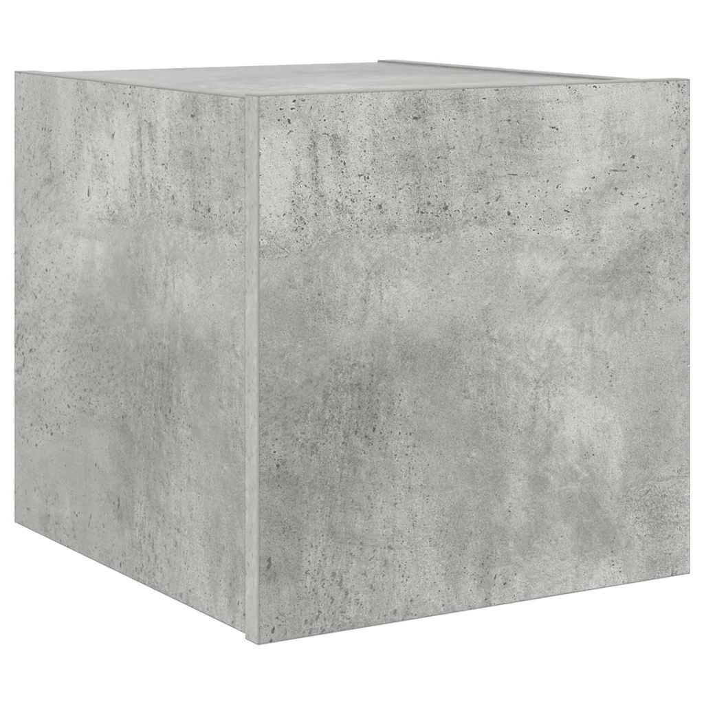 Zidni TV ormarić s LED svjetlima siva boja betona 30,5x35x30 cm