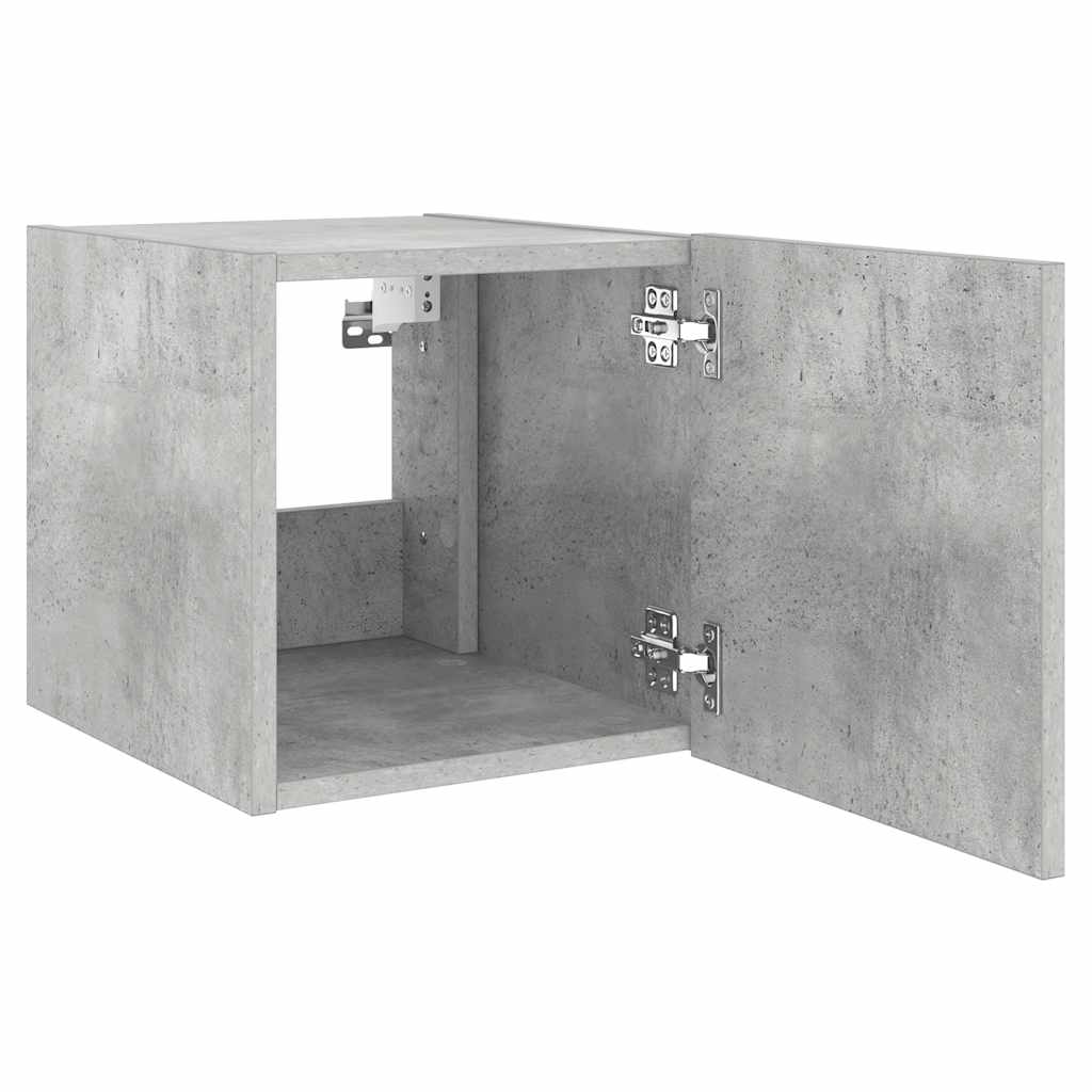 Zidni TV ormarić s LED svjetlima siva boja betona 30,5x35x30 cm