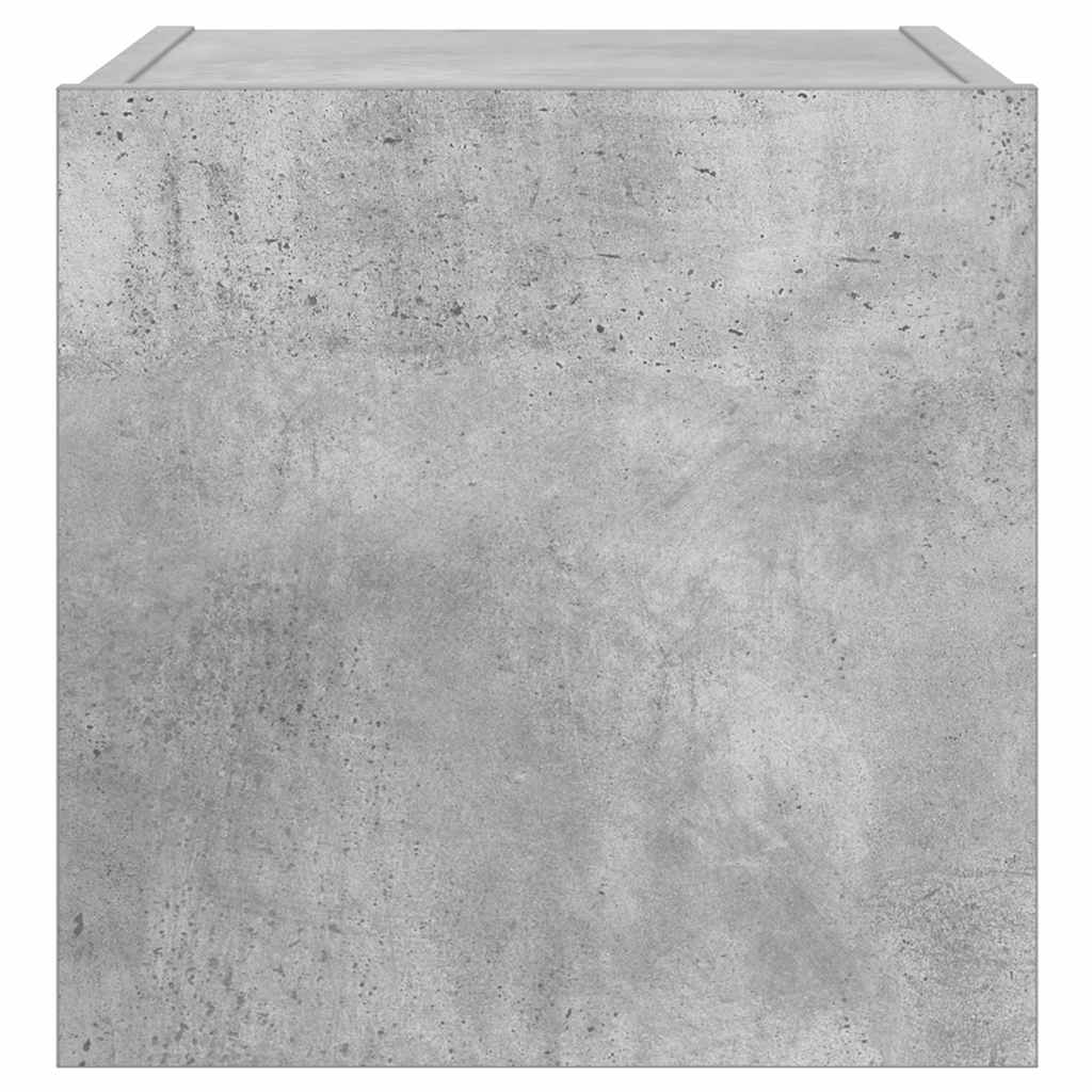 Zidni TV ormarić s LED svjetlima siva boja betona 30,5x35x30 cm