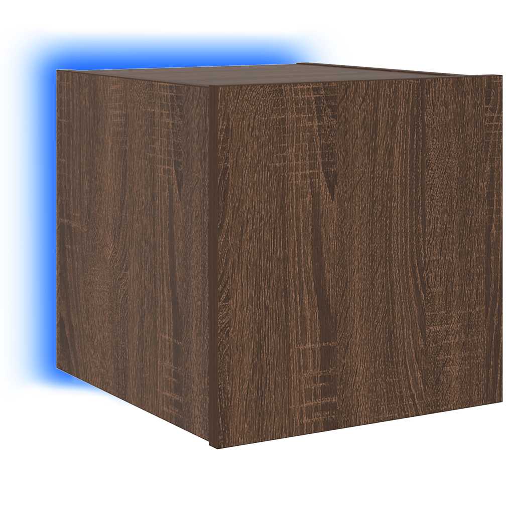 Zidni TV ormarić s LED svjetlima boja hrasta 30,5 x 35 x 30 cm