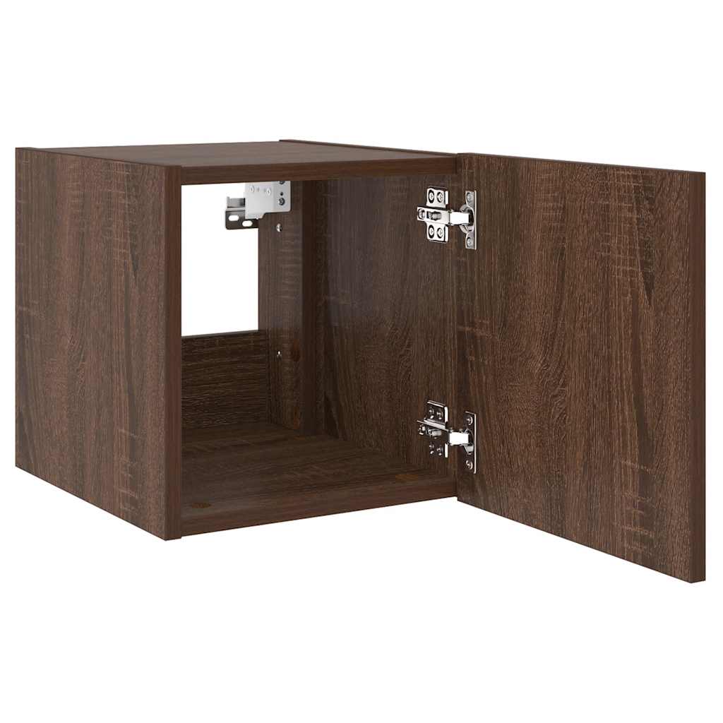 Zidni TV ormarić s LED svjetlima boja hrasta 30,5 x 35 x 30 cm