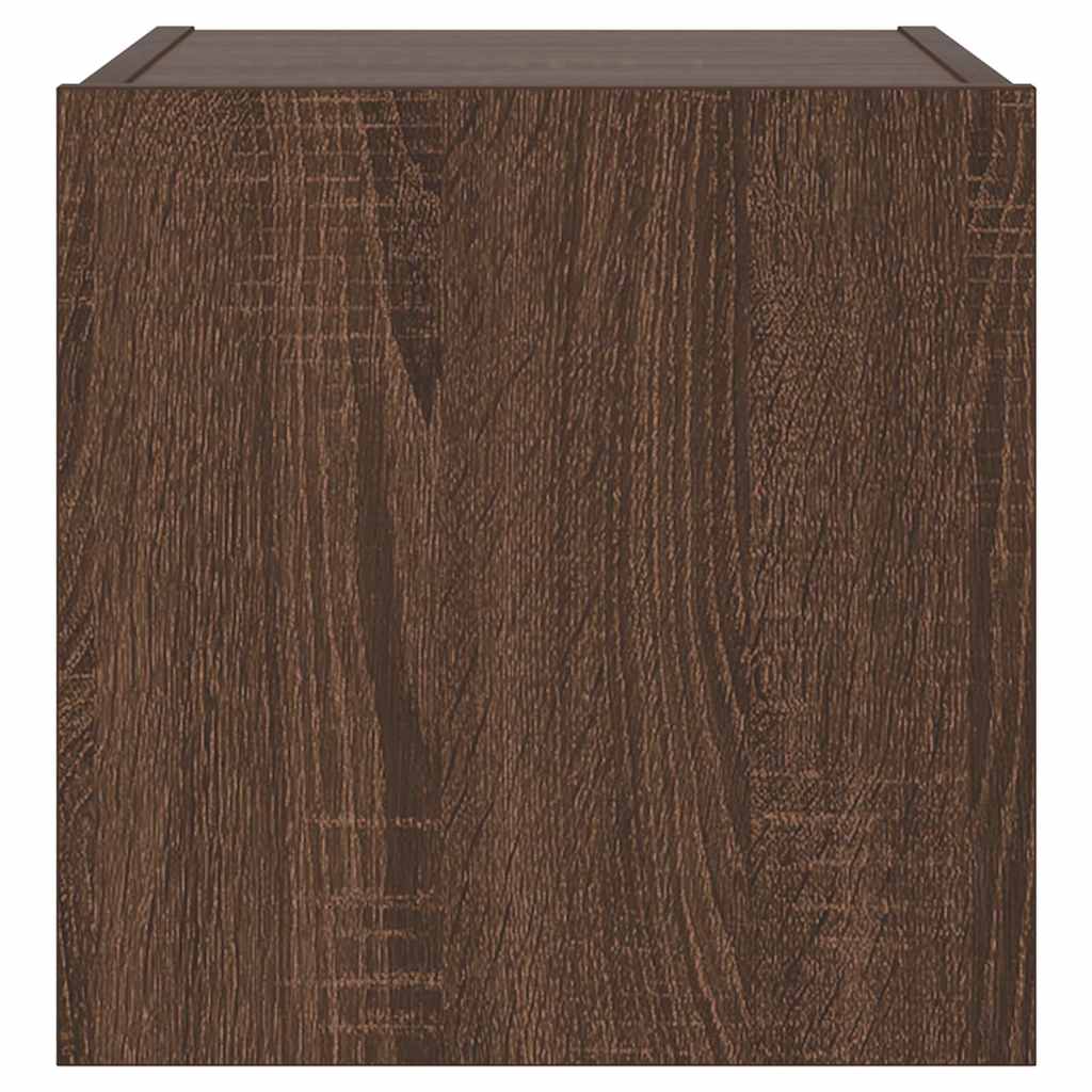 Zidni TV ormarić s LED svjetlima boja hrasta 30,5 x 35 x 30 cm