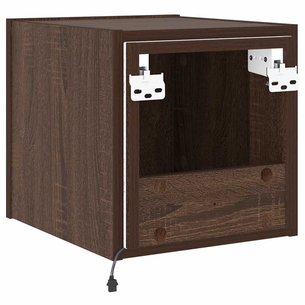 Zidni TV ormarić s LED svjetlima boja hrasta 30,5 x 35 x 30 cm