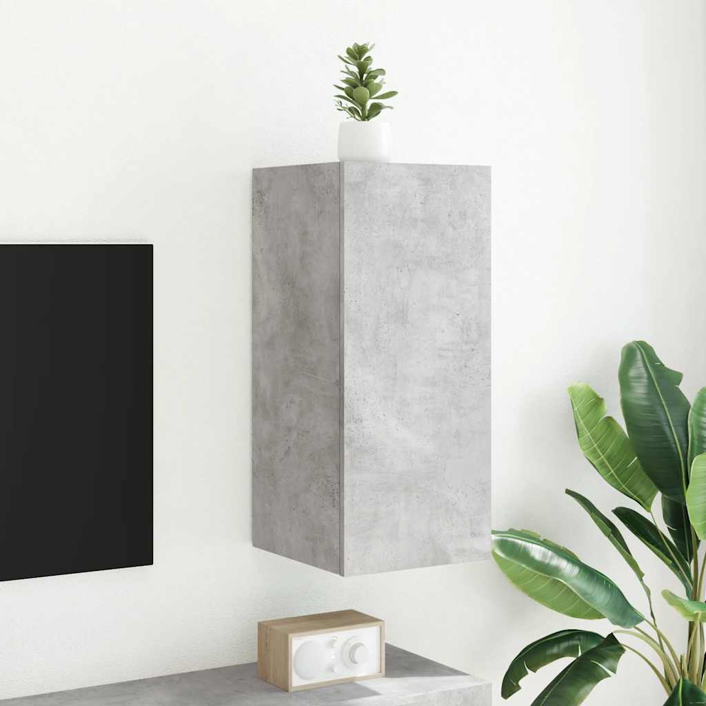 TV ormarić s LED svjetlima siva boja betona 30,5 x 35 x 70 cm