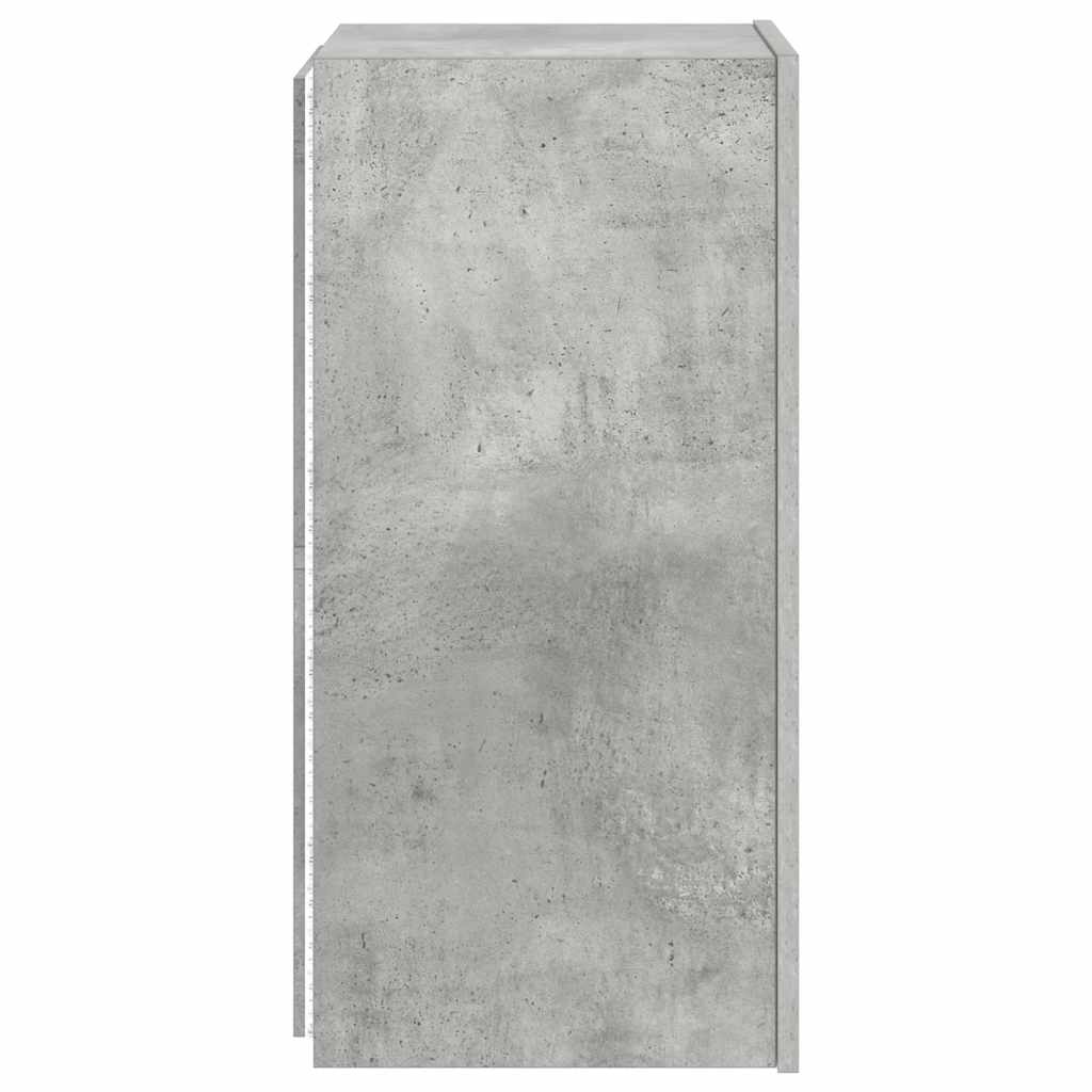 TV ormarić s LED svjetlima siva boja betona 30,5 x 35 x 70 cm