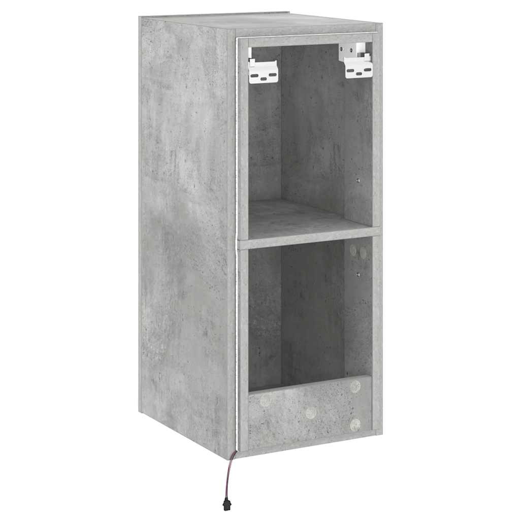 TV ormarić s LED svjetlima siva boja betona 30,5 x 35 x 70 cm