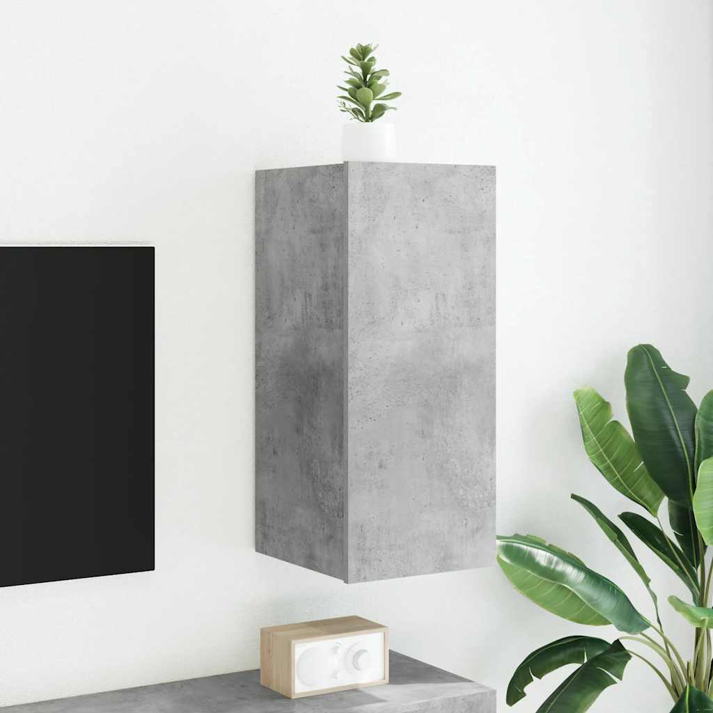 TV ormarić s LED svjetlima siva boja betona 30,5 x 35 x 70 cm