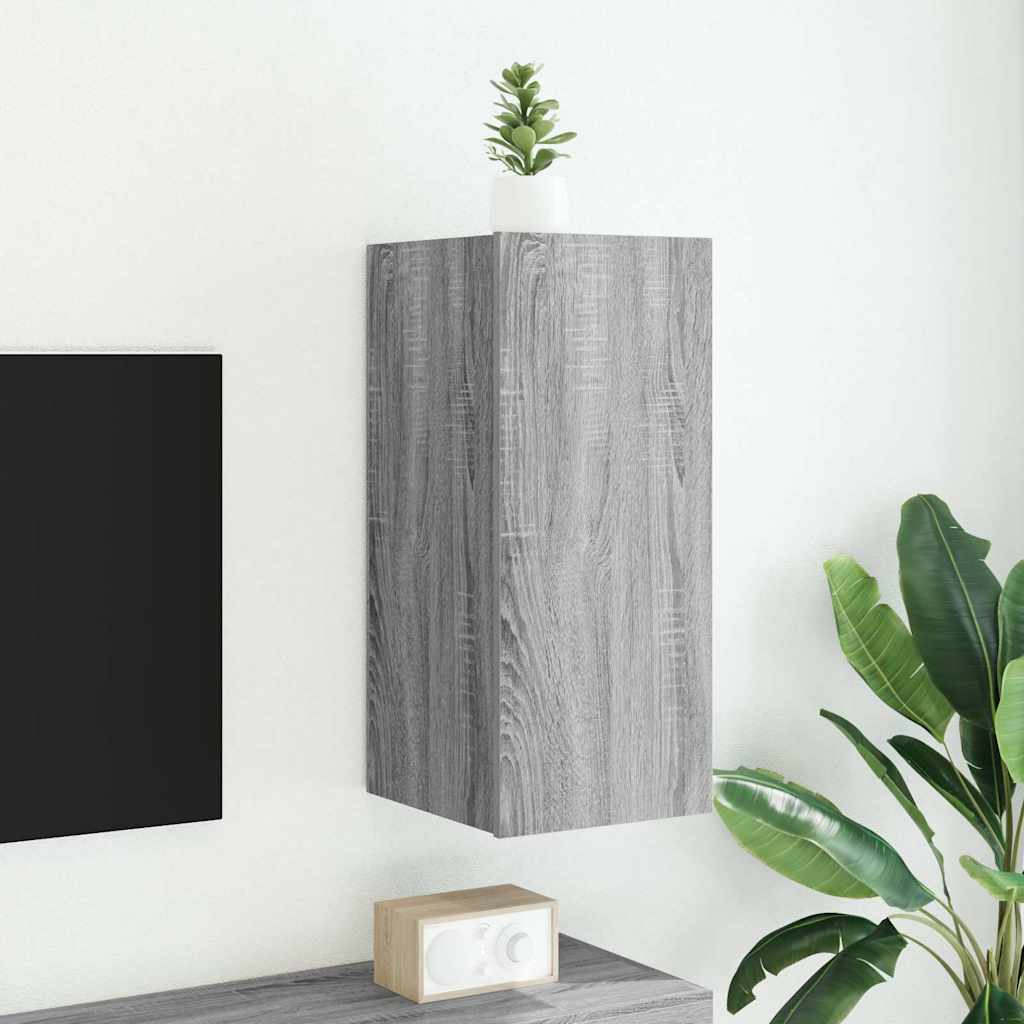 Zidni TV ormarić s LED svjetlima boja hrasta 30,5 x 35 x 70 cm