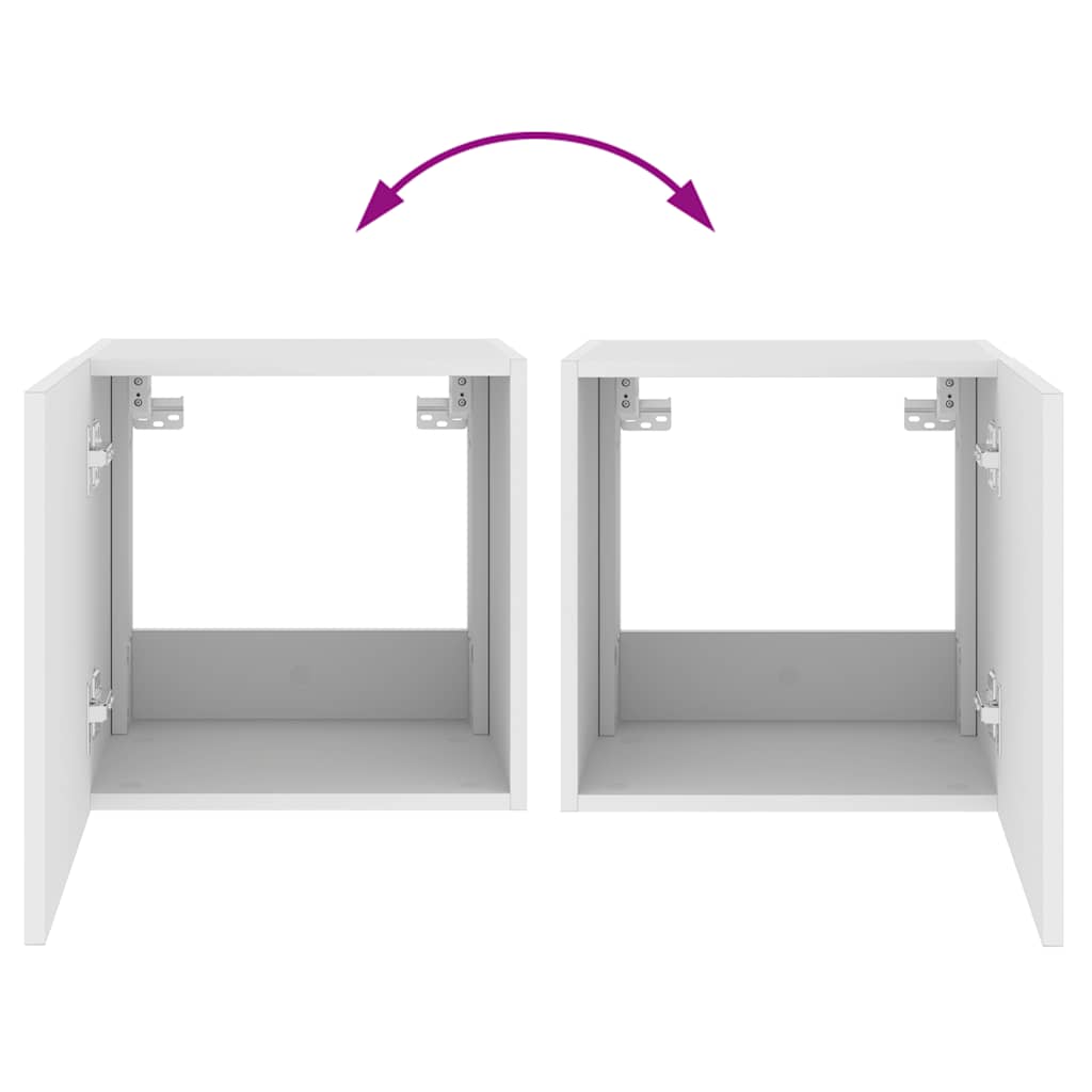 Zidni TV ormarić s LED svjetlima bijeli 40,5 x 35 x 40 cm