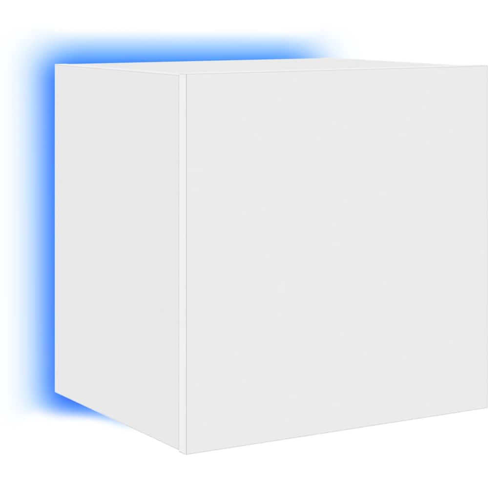 Zidni TV ormarić s LED svjetlima bijeli 40,5 x 35 x 40 cm