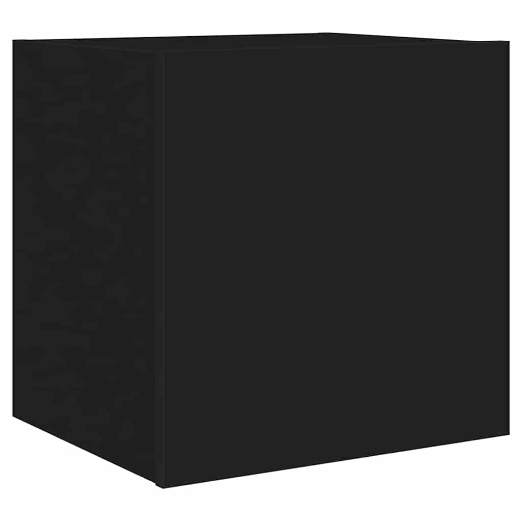 Zidni TV ormarić s LED svjetlima crni 40,5 x 35 x 40 cm