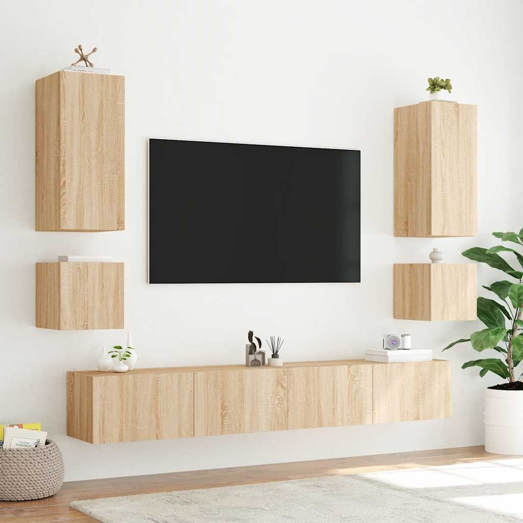 Zidni TV ormarići LED 2 kom boja hrasta sonome 40,5x35x40 cm
