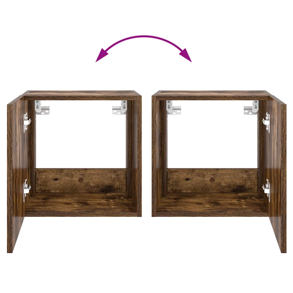 Zidni TV ormarić s LED svjetlima boja hrasta 40,5 x 35 x 40 cm