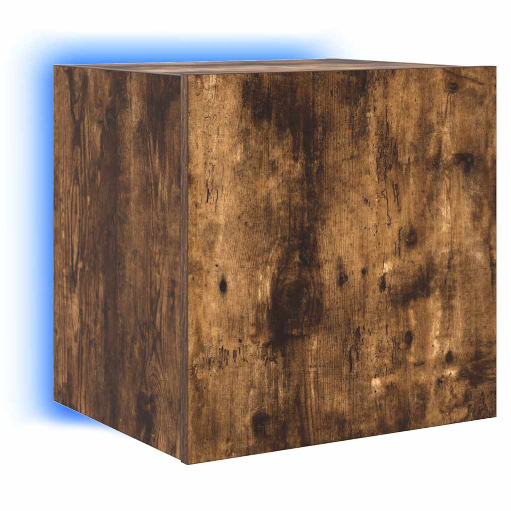 Zidni TV ormarić s LED svjetlima boja hrasta 40,5 x 35 x 40 cm