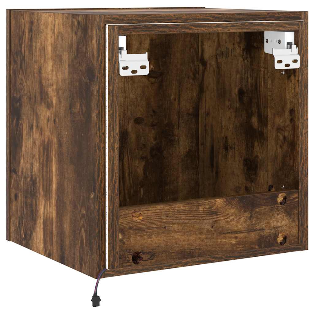 Zidni TV ormarić s LED svjetlima boja hrasta 40,5 x 35 x 40 cm