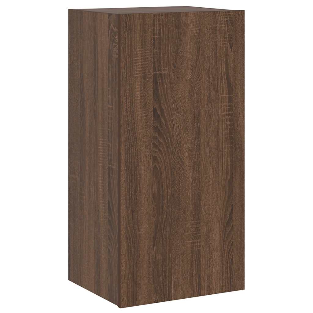 Zidni TV ormarić s LED svjetlima boja hrasta 40,5x35x80 cm